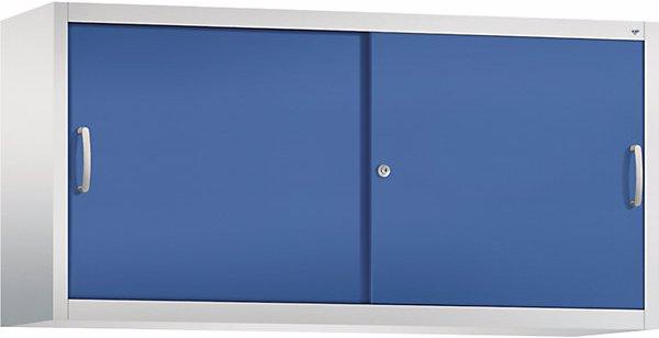 Produktbild C+P ACURADO Aufsatzschrank mit Schiebetüren, 2 FB, 790x1600x400, l.grau/enzianblau