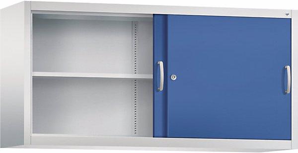 Produktbild C+P ACURADO Aufsatzschrank mit Schiebetüren, 2 FB, 790x1600x400, l.grau/enzianblau