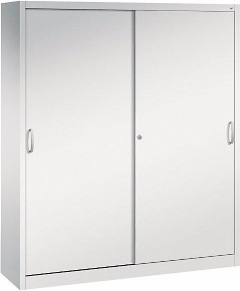 Productafbeelding C+P ACURADO schuifdeurkast, 8 legborden, HxBxD 1950x1600x400 mm, lichtgrijs (195 x 160 x 40 cm)
