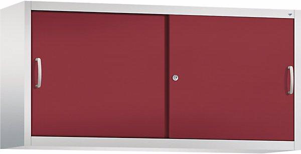 Productafbeelding C+P ACURADO opzetkast met schuifdeuren, 2 FB, 790x1600x400, l.grijs/ruby rood (160 x 40 x 79 cm)