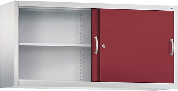 Productafbeelding C+P ACURADO opzetkast met schuifdeuren, 2 FB, 790x1600x400, l.grijs/ruby rood (160 x 40 x 79 cm)