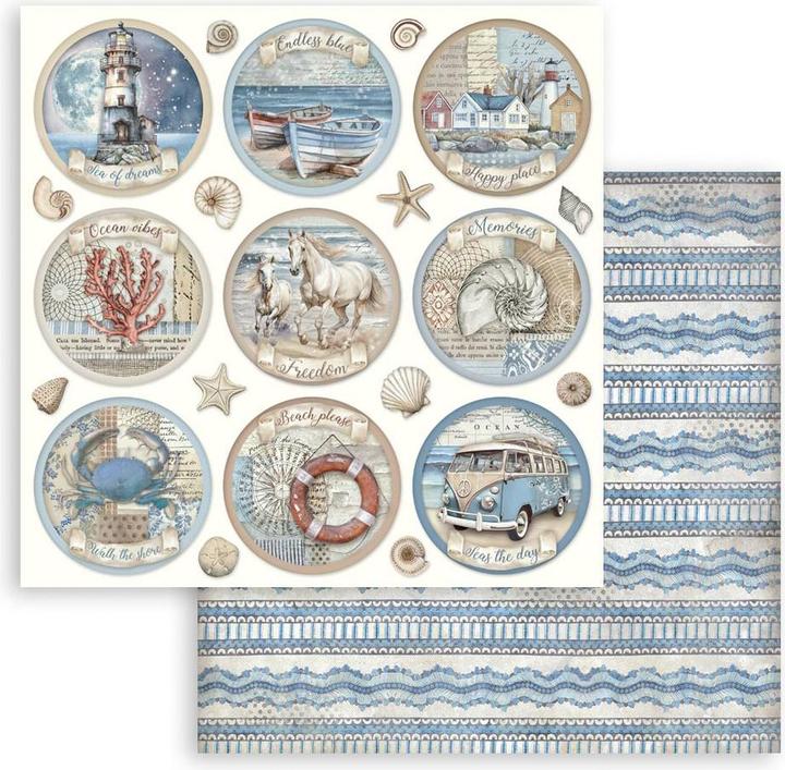 Image du produit Stamperia Scrapbook-Block "Silent Sea" (190 g/m², 10 x)