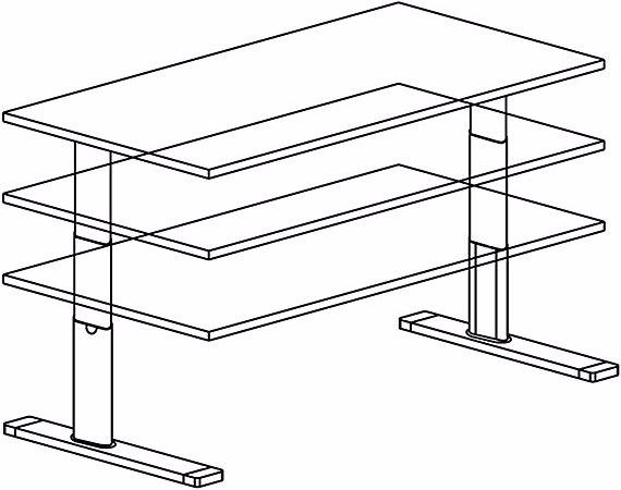 Actual product image Hammerbacher UPLINER-K - Desk, electric height adjustment, 640 - 1290 mm, WxD 1600 x 800 mm (1600 x 800 x 640 mm)