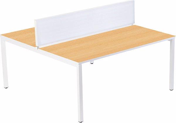 Actual product image Paperflow Desk for teams of two, width 1600 mm, depth 600 / 1260 mm, white / beech.