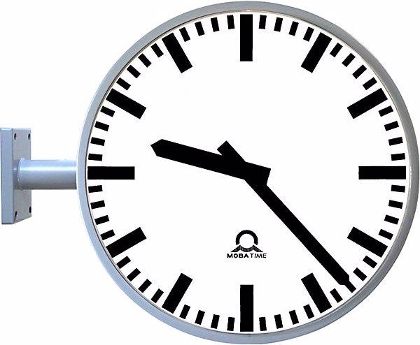 Bürk Aussenuhr METROLINE, doppelseitig, weissaluminium, LED