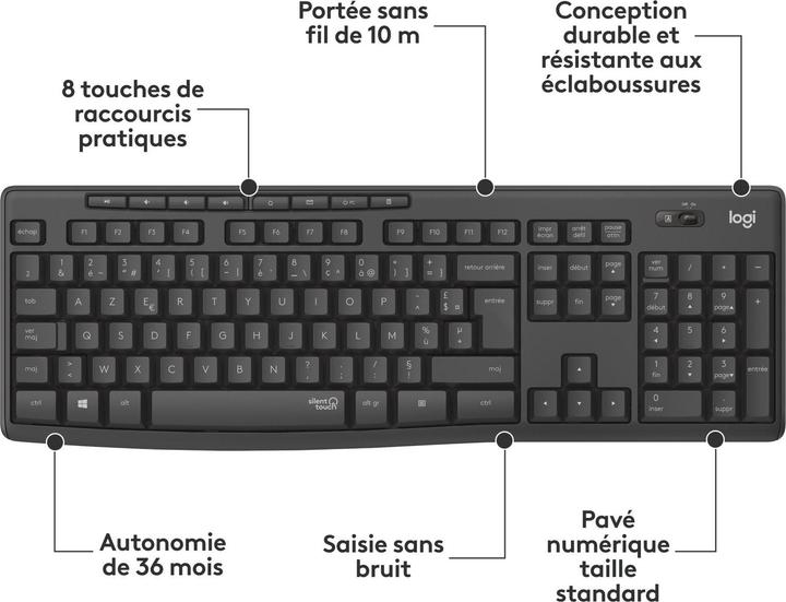 Actual product image Logitech MK295 Silent (US, Wireless)