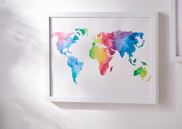 Produktbild VBS Schablone "Weltkarte lets go travel", A3