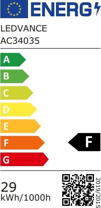 Energy Label Osram Fluorescent tube (G5, 28 W, 2600 lm, 1 x, F)