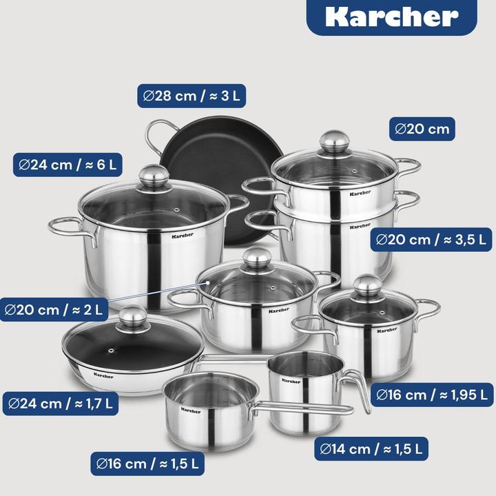 Produktbild Karcher Jette (Pfannenset + Topfset, Edelstahl)