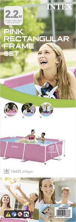 Produktbild Intex Rahmen Pool Rechteckig Rosa 220X150X60 Cm (220 x 150 x 60 cm)