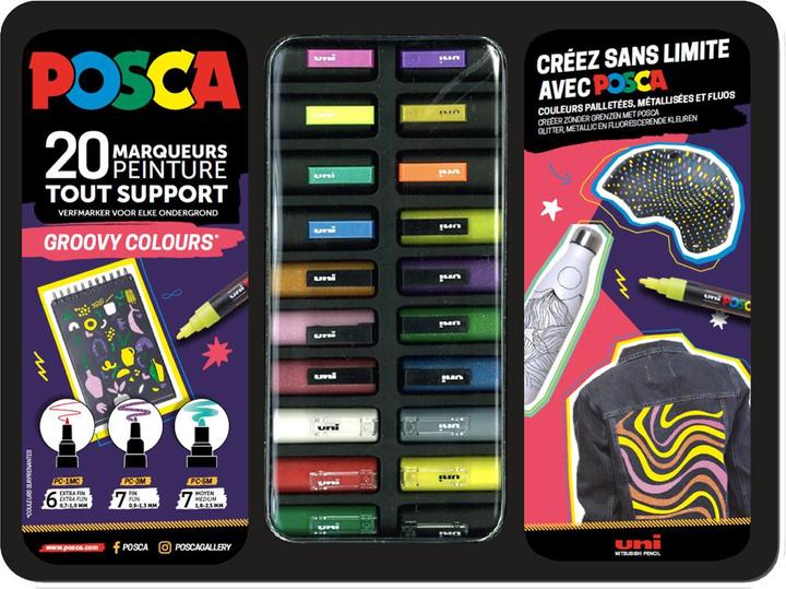 Produktbild Posca Marker Metallbox Groovy Colours (Mehrfarbig, 20 x)