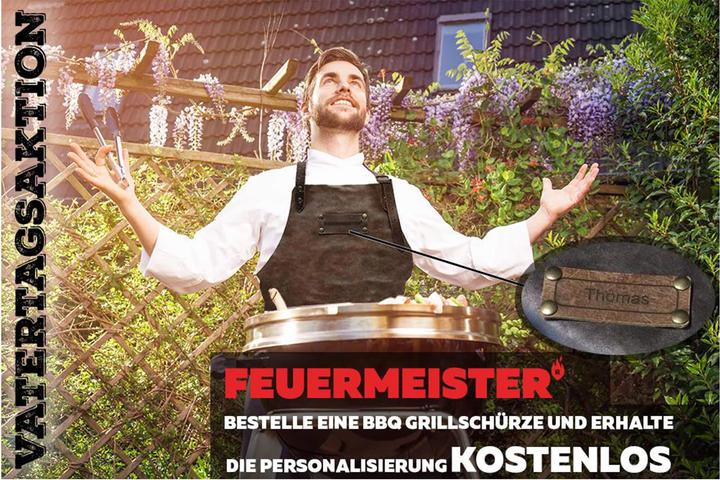 Actual product image Feuermeister Barbecue apron antique leather, anthracite, size 2 (L)