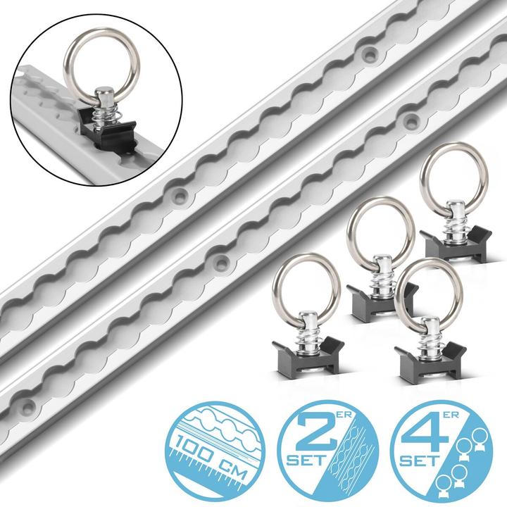 Actual product image Stahlwerk Lashing rails set of 2 with lashing eyes 100 cm Aluminium airline rails