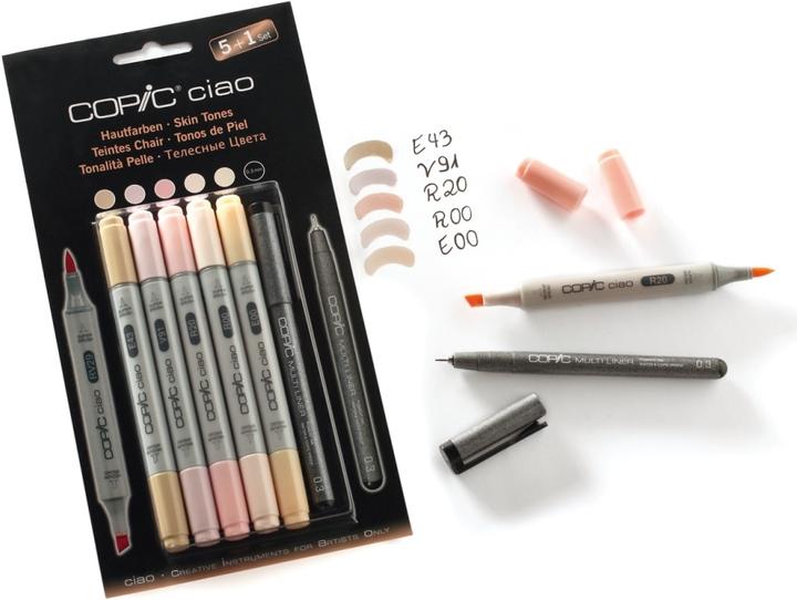 Image du produit Copic Les couleurs de la peau (Grey, 3 mm, 6 x)