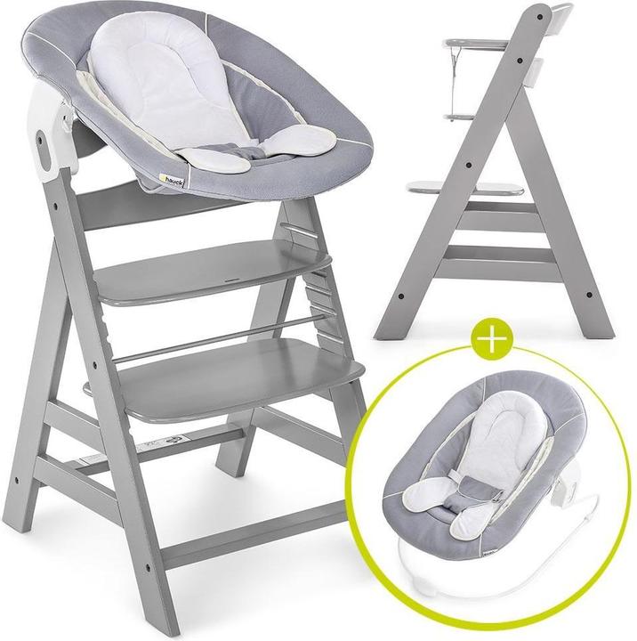 Actual product image Hauck Highchairs Alpha Plus Grey Newborn Set - 3-piece highchair (Highchair)