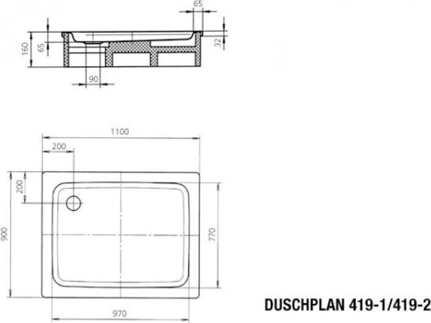 Produktbild Kaldewei Duschplan 419-1 90x110cm