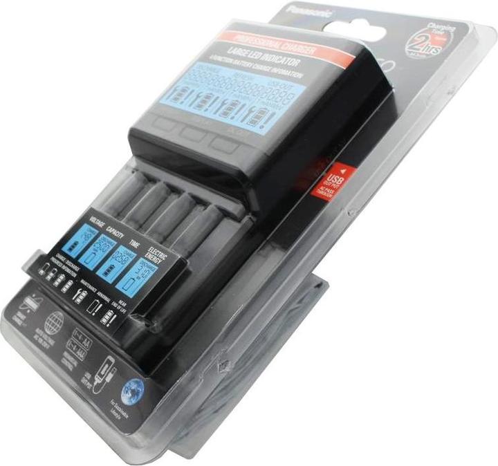 Image du produit Panasonic Chargeur Eneloop BQ-CC65 avec écran LCD, 8 eneloop AAA Micro et AccuCell AkkuBox Blue (8 pcs, AAA, Piles rechargeables + chargeur)