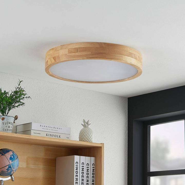 Produktbild Lindby Tanju Deckenleuchte, Eichenholz Ø 50 cm (E27)