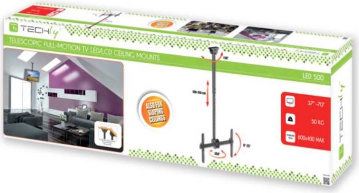 Image du produit Techly Support long pour plafond télescopique (Plafond, 70", 50 kg)