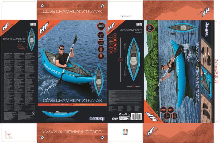 Actual product image Bestway Hydro-Force™ Cove Champion™ X1 Inflatable Kayak Set 2.75 m (275 cm, 1 pers.)