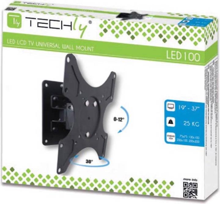 Actual product image Techly Tiltable Wall Bracket (Wall, 37", 25 kg)