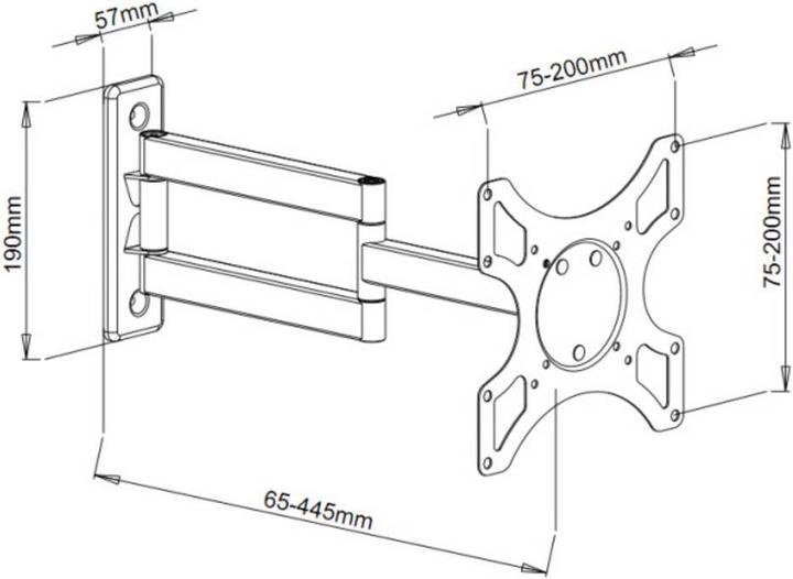 Produktbild Techly Tiltable Wall Bracket (Wand, 37", 25 kg)