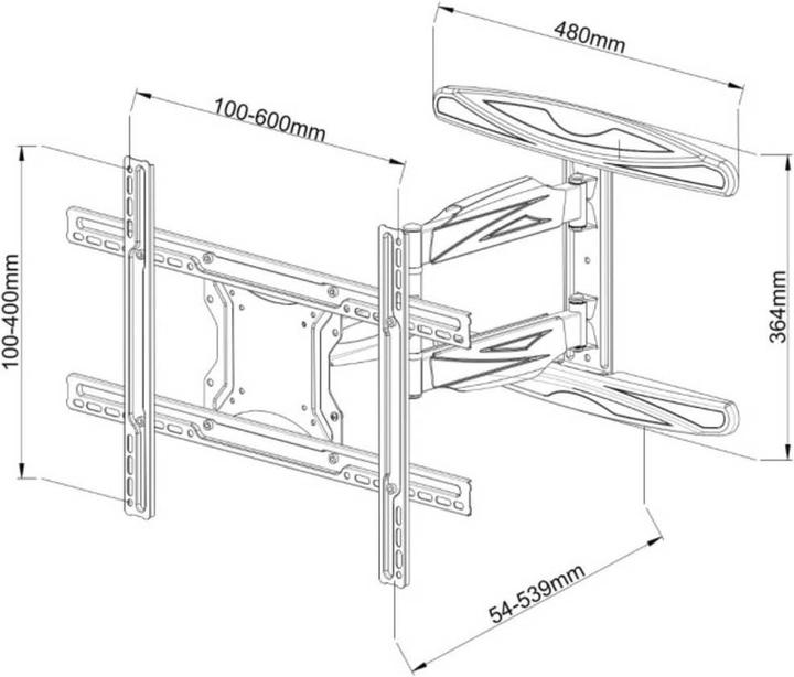 Image du produit Techly Ultra mince Full Motion (Mur, 65", 35 kg)