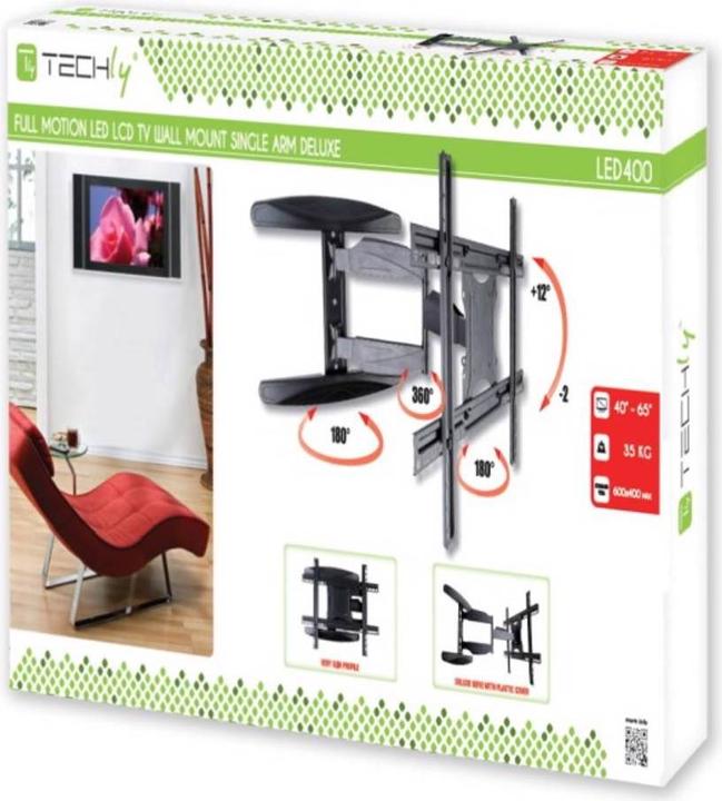 Image du produit Techly Ultra mince Full Motion (Mur, 65", 35 kg)