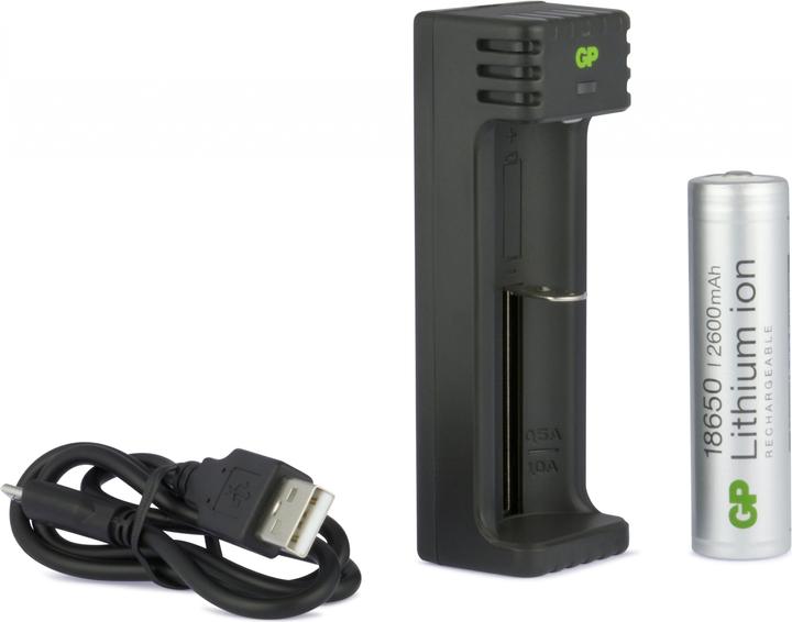 Immagine prodotto GP Batteries L111 (1 pz., 18650, 2600 mAh, Batteria + Caricabatterie)