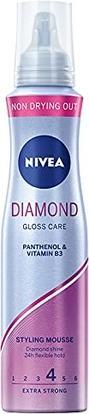 Immagine prodotto NIVEA Diamond Gloss Care Styling Mousse 4 extra mocna pianka do włosów 150 ml (150 ml, Agente schiumogeno)