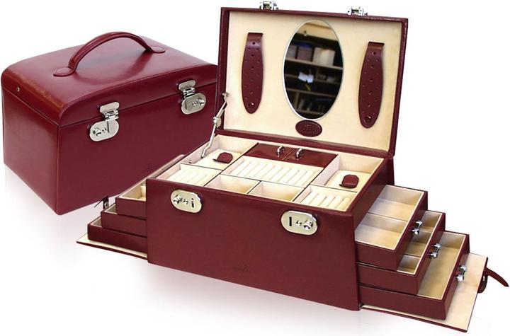 Image du produit Windrose Coffret à bijoux Merino 11 - Rouge