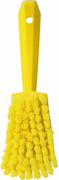 Actual product image Fincke Short handled hand brush, soft, spliced, pack of 10, yellow. (10 pcs.)