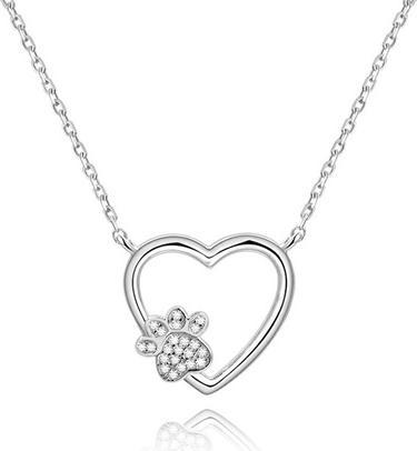Image du produit Beneto Silver Necklace Love to Pet AGS702 (Chain. Pendant) - Longueur : 48 cm