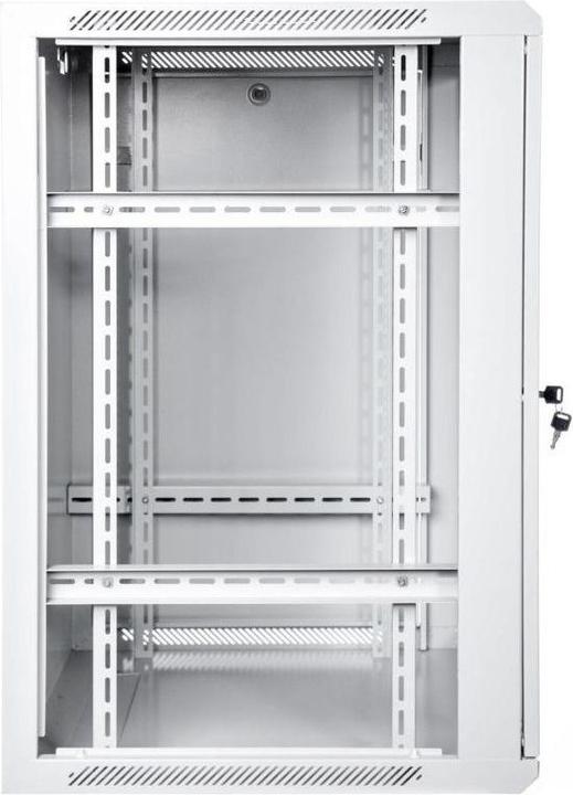 Produktbild Digitus Wandhängender Netzwerkschrank 19 21HE Rack 600x600 Türglas grau ungeteilt gefaltet 60kg (21 HE, 19 Zoll Rack)