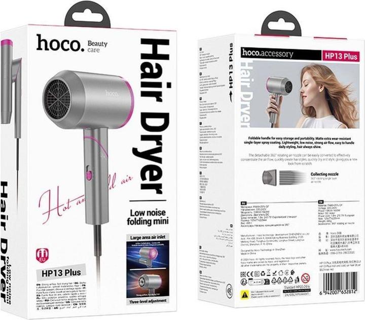 Produktbild Hoco Other hot and cold air foldable hair dryer HP13 Plus rose red