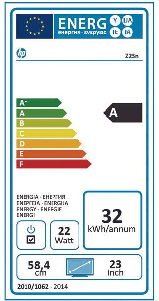 Energie-Label HP Z23n (1920 x 1080 Pixel)