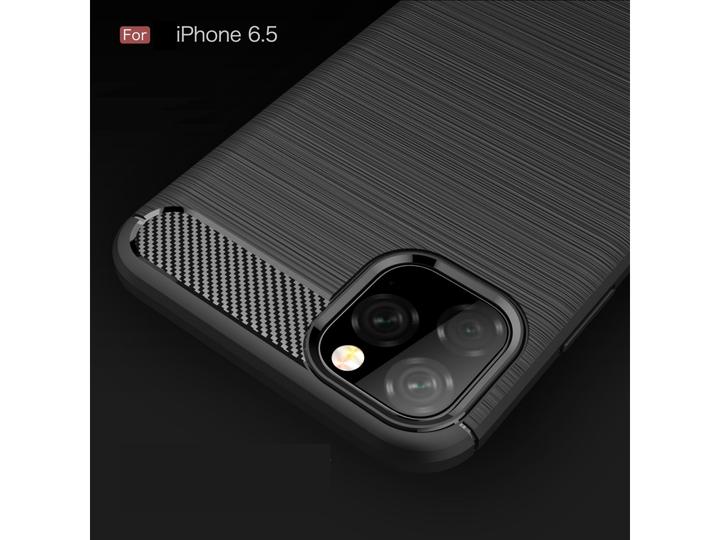 Actual product image Screenguard Apple iPhone 11 Pro Max Case Carbon Brushed Soft TPU (Apple iPhone 11 Pro Max)