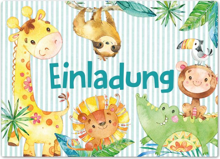 Immagine prodotto Papierdrachen 12 Biglietti d'invito di compleanno - Animali dell'Africa (12 pz.)