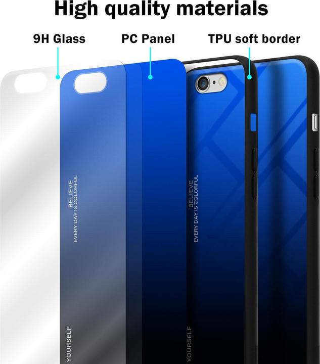 Image du produit Cadorabo Couverture en verre TPU 2 couleurs (Apple iPhone 6)