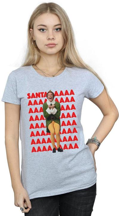 Immagine prodotto Elf Buddy Santa Scream Maglietta Donna (XL)