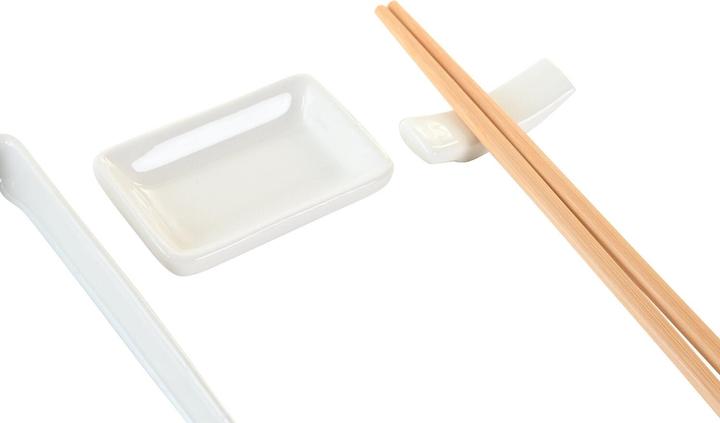Produktbild DKD Home Decor Sushi-Set 24 x 7 x 2 cm natürlich Weiss Steingut Orientalisch (12 Stück)