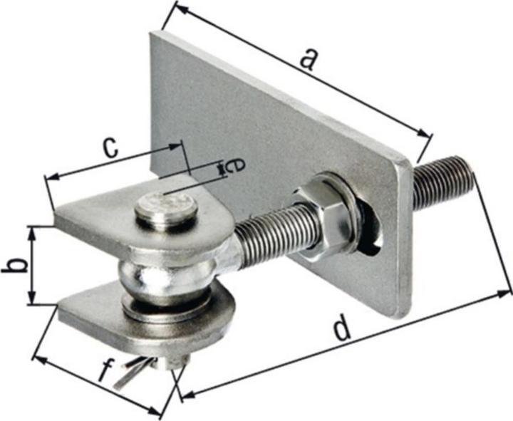 Immagine prodotto GAH Cerniera per porta regolabile 170x30x80x150x34x65mm in acciaio inox