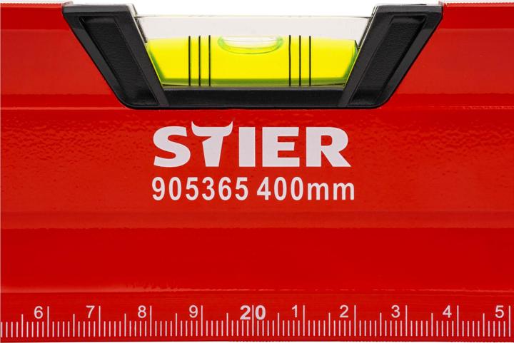 Produktbild Stier Premium Wasserwaage mit Magnet und drei Libellen 400 mm ±0,5 mm/m (40 cm)