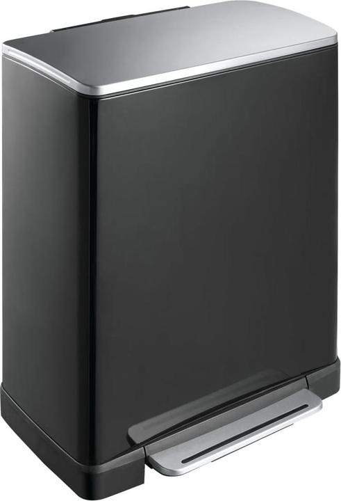 EKO Mülltrennsystem E-Cube Recycling 28 plus 18 L schwarz mit extra breitem Pedal, gedämpftem Decke (46 l)