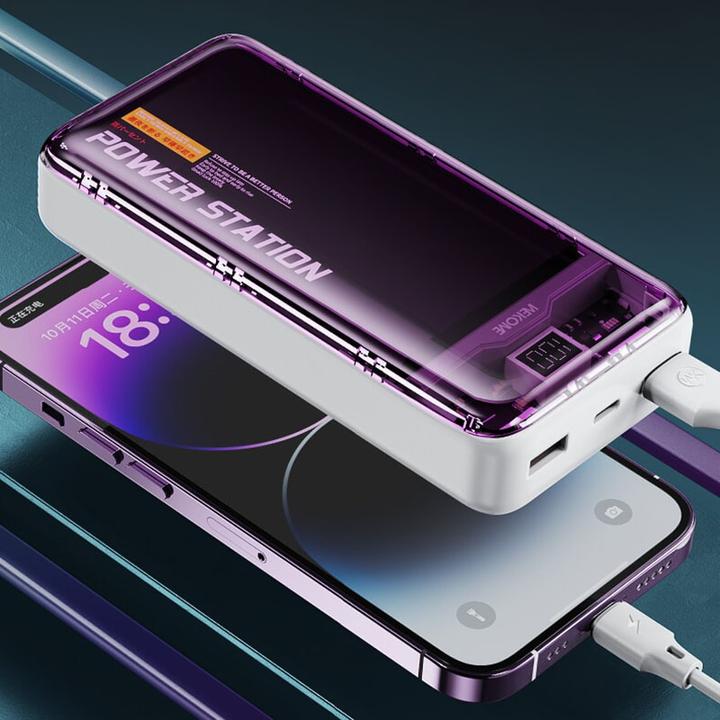 Produktbild Wekome WP-351 Vanguard-Serie – Powerbank 20000 mAh PD 20 W + QC 22,5 W (Lila / Transparent) (20000 mAh)