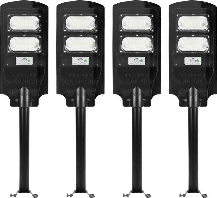 Actual product image ProPlus 4er-Set LED Solar Strassenleuchte mit Lichtsensor & Fernbedienung, 100 Watt, IP65 (800 lm, IP65)