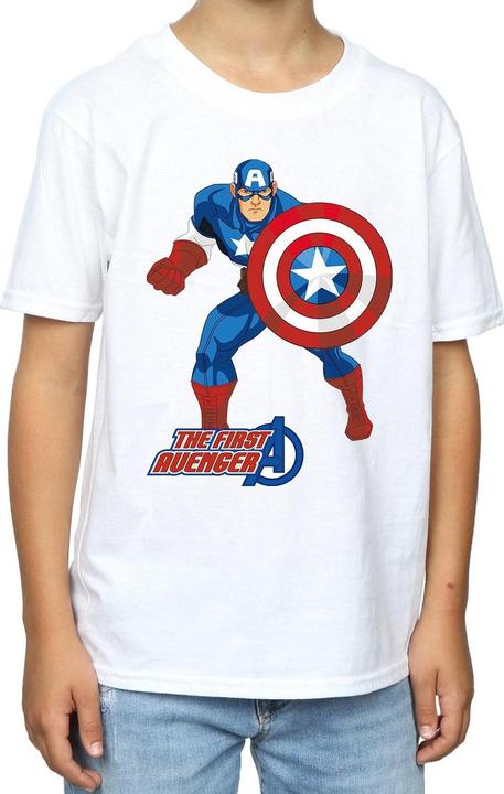 Actual product image Captain America Boys The First Avenger T-Shirt (140, 146)