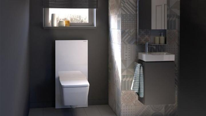 Produktbild Geberit Monolith Sanitärmodul für Stand-WC, 114cm, Wasseranschluss hinten mittig, mit P-Anschlussb