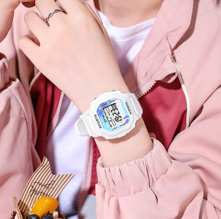 Actual product image VR Shinecon Children's watch model Timex, white (Sports watch, Digital watch)