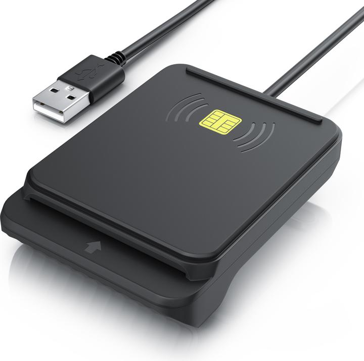 Image du produit CSL Lecteur de carte à puce USB, NFC, ISO 7816/14443, compatible avec Mac OS X & Windows 11, pour carte (USB)